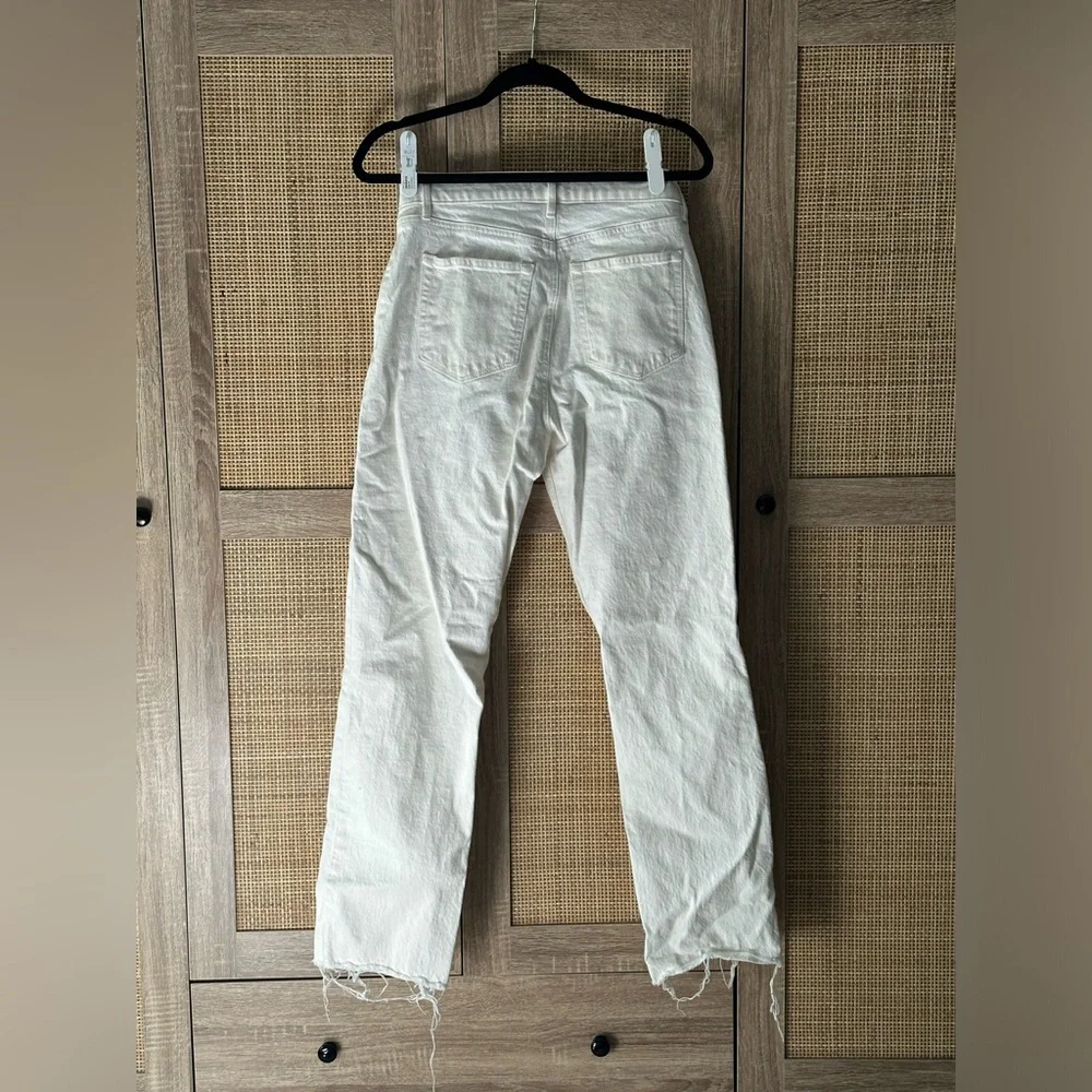 Loft High Rise Relaxed Straight Jeans with Raw Hem in Popcorn - 28x29 - Picture 5 of 12